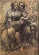 LEONARDO da Vinci Virgin and Child with St Anne and St John the Baptist (mk08) oil